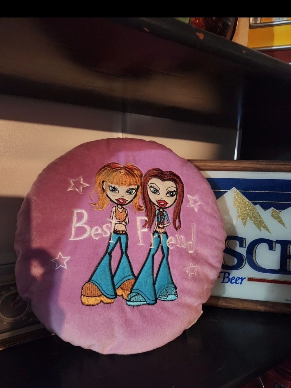 Vtg Bratz Nighty Nite Pillow Y2k 2003 Pillow Velvet Style Pink Plush Pillow BF